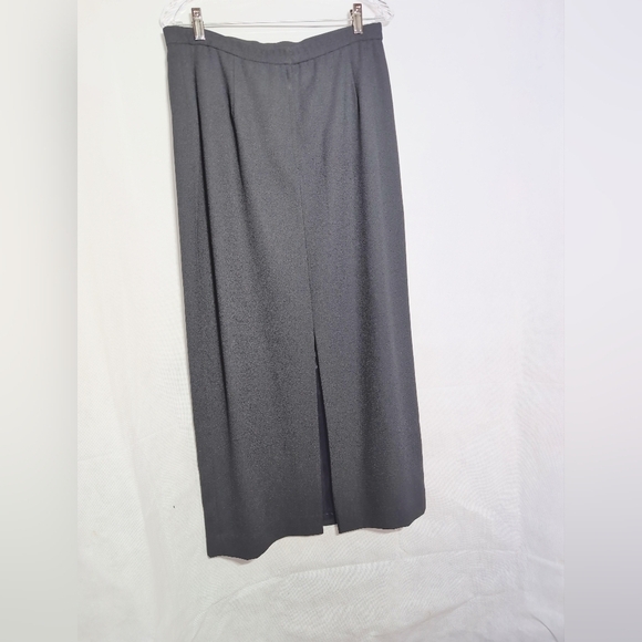 Vintage Adrianna Papell 14 Black Maxi Skirt Suit Embroidered - Picture 6 of 10